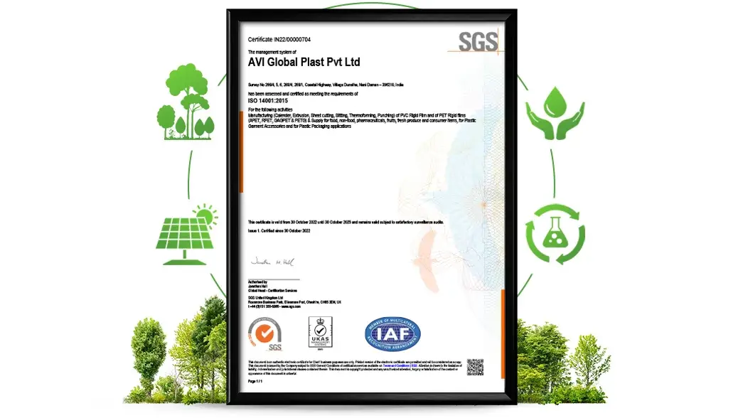 AVI Global Plast Achieves ISO 14001 Certification for Its Environmental Management System