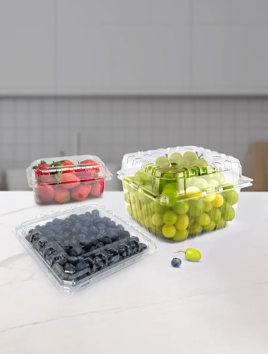 Fresh produce — grapes, berries, kiwi and avocado — in AVI thermoformed clamshell packs