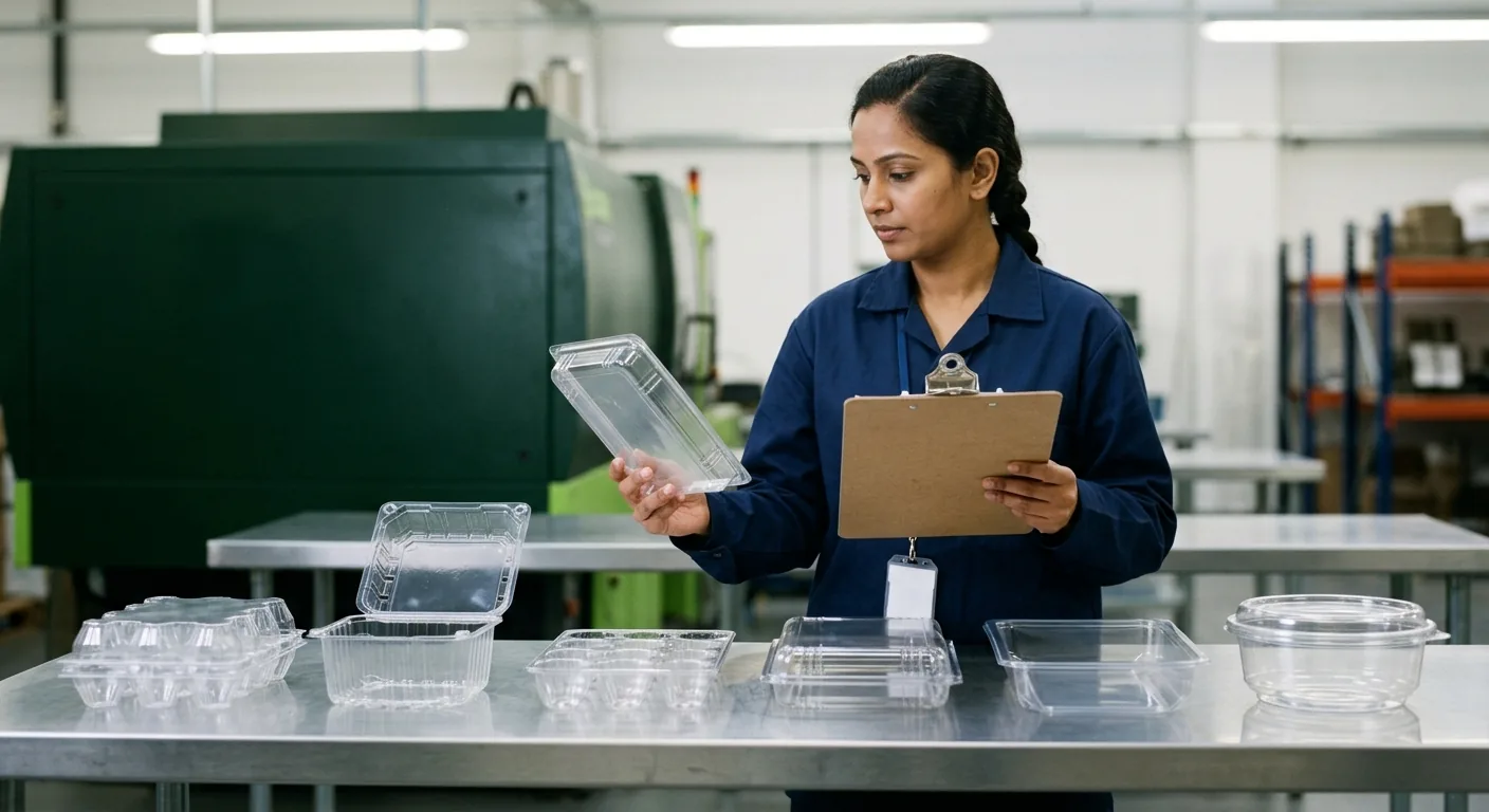 Assorted empty catalogue packs, generic coordinator checking a clipboard.
