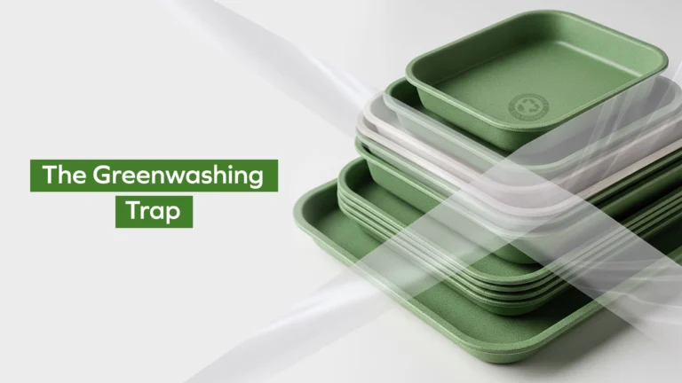 rPET Trays: Cutting Carbon, Costs, and Waste in Food Packaging 15 AVI Global Plast rPET trays, highlighting their recyclable, low-emission design as a true sustainable alternative to greenwashed packaging options.